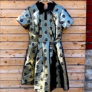 ModCloth NWT Gold and Black Skull Dress